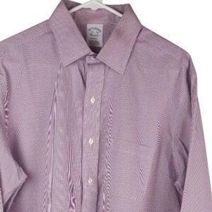 Brooks Brothers Regent Non Iron Supima Cotton Gingham Dress Shirt 16.5 34 Large